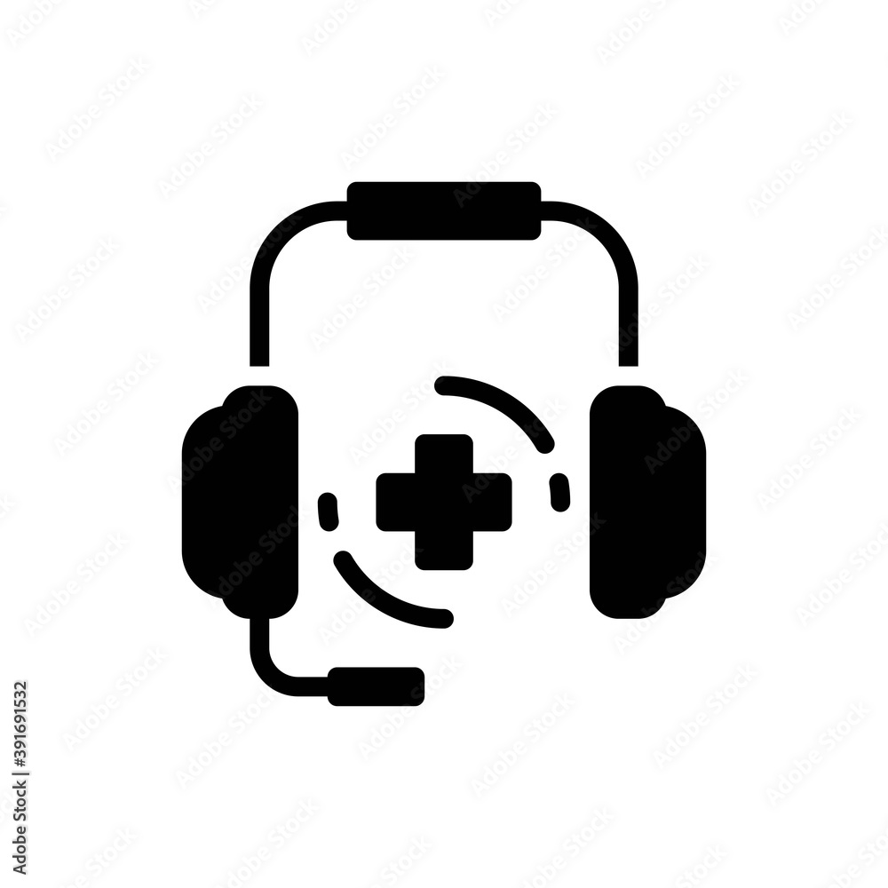 medical support icon in glyph style isolated on white background. EPS 10 medical support icon in glyph style isolated on white background. EPS 10
