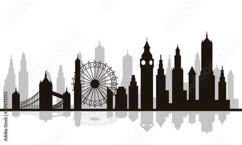 cityscape london skyline scene icon