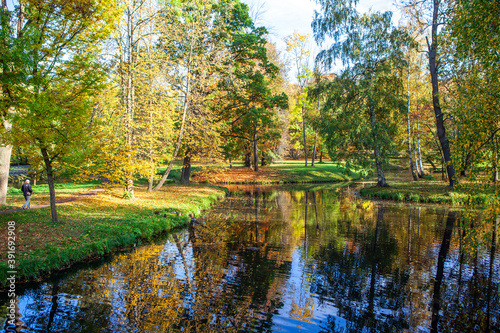 Palace park in autumn. Gatchina. Leningrad region. Russia