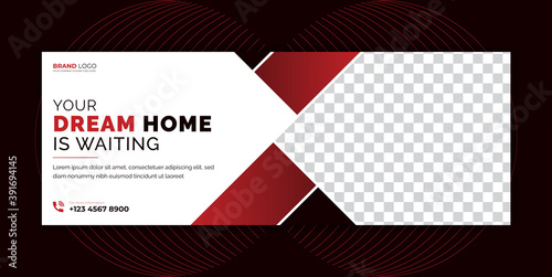 Real estate agency home rent sale social media post  poster facebook cover page, timeline, header online web banner template design