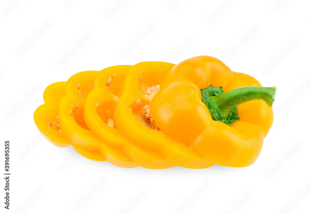sweet yellow pepper isolated on white background sweet yellow pepper isolated on white background