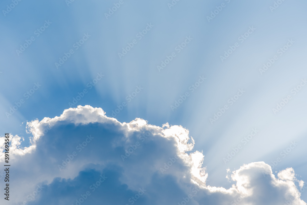 Cloud with sunshine background - obrazy, fototapety, plakaty 