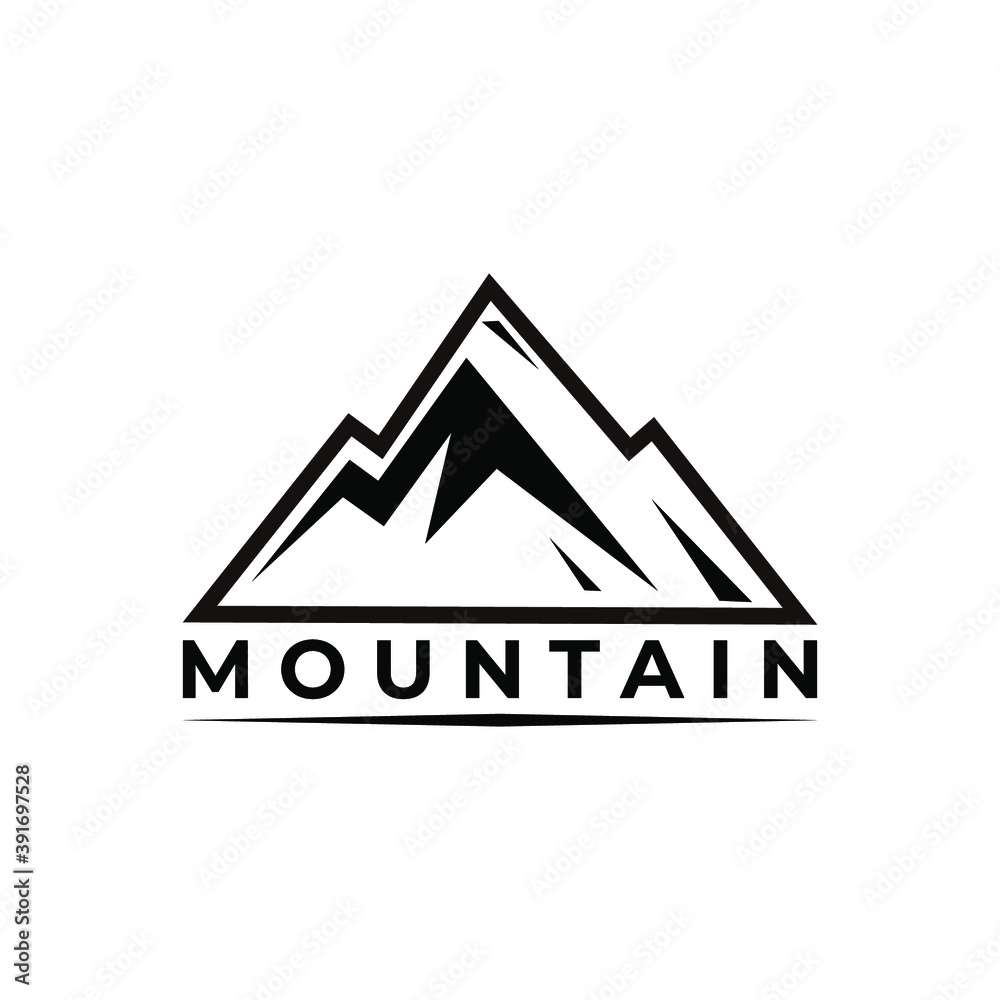 mountain icon vector. mountain icon black on white background. mountain hills icon simple and modern design. vector illustration of mountain hills.