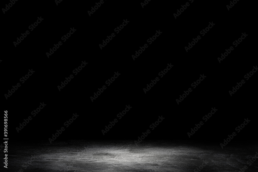 Fototapeta Abstract image of Studio dark room concrete floor grunge texture background.