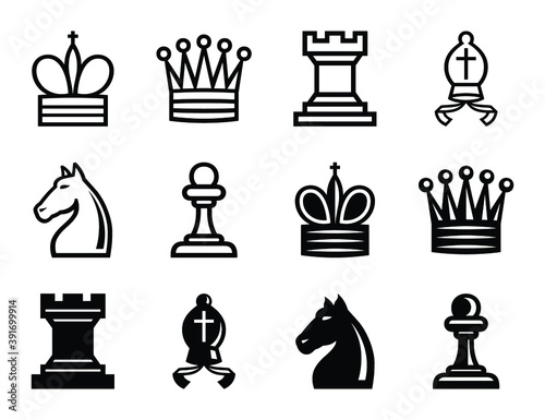 chess icon cellection. chess icon vector