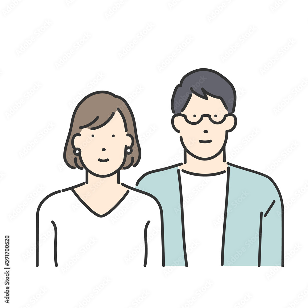 若い夫婦・カップル 上半身 若い夫婦・カップル 上半身