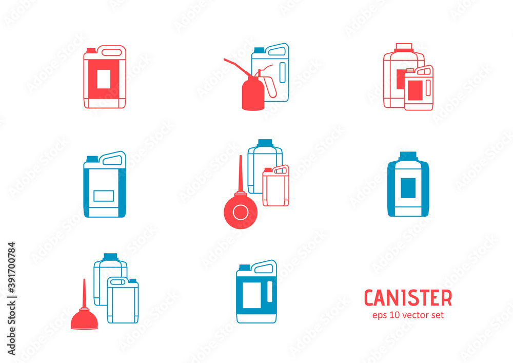 Canister - vector icons set on white background. Canister - vector icons set on white background.