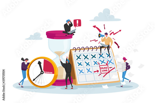 Workflow Organization. Tiny Office Employee Characters Overload at Work with Docs. Managers with Huge Steak of Documents