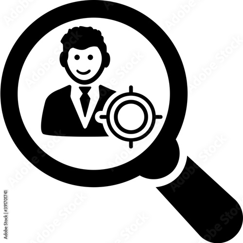 
A magnifying glass searching the highly qualified professional
