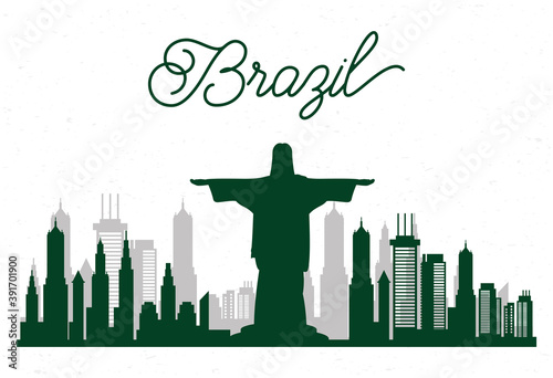 cityscape brazil skyline scene icon