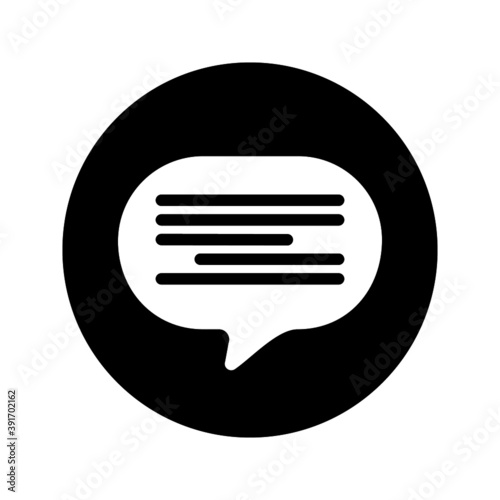 Chat speech bubble icon design. Message communicatin sign. Online consulting symbol.