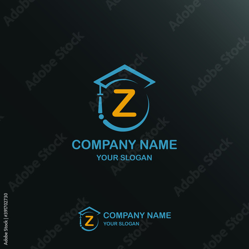 Initial Z combine with toga hat icon for education business logo template