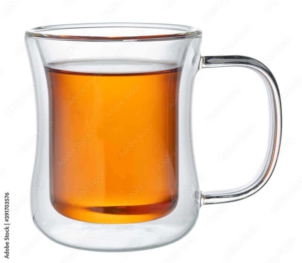Glass cup of tea isolated on white background Glass cup of tea isolated on white background