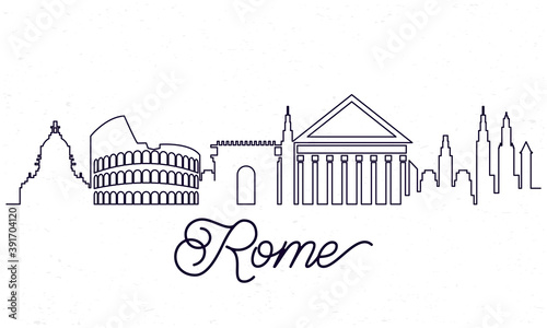 cityscape rome skyline scene icon