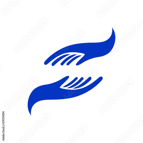 Helping hand / charity organization logo / sign of peace