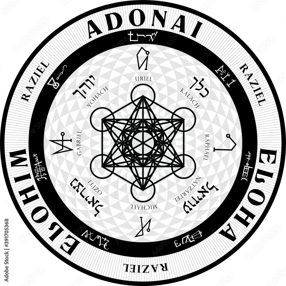 Vector Grand Seal of Angelic Protection Angels Archangels Magic Mystical Sigil  Seals of Magick Occult Pagan Christian Hebrew Wiccan Witchcraft Mysticism  Stock Vector | Adobe Stock