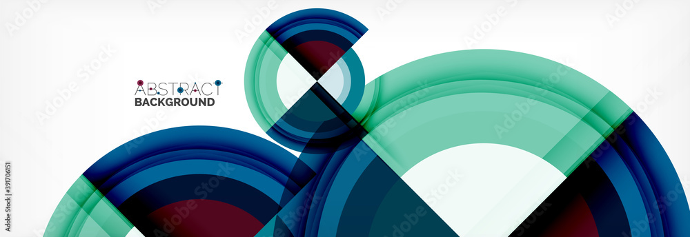 Obraz premium Round shapes, triangles and circles. Modern abstract background