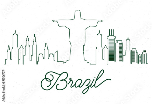 cityscape brazil skyline scene icon