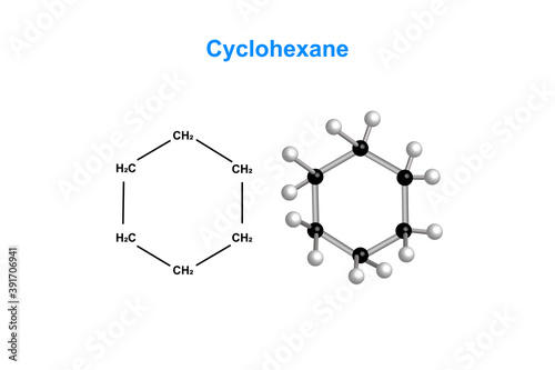 Cyclohexane chemical structure vector design illustration photo