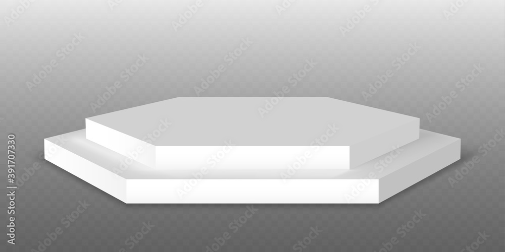 White podium. Pedestal platform or showroom stand. White studio stage platform. White podium. Pedestal platform or showroom stand. White studio stage platform.