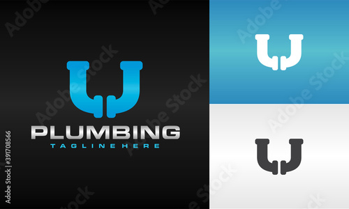letter U plumbing logo