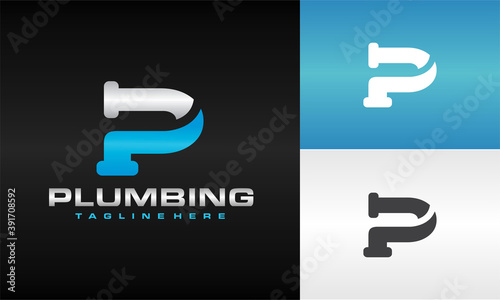 letter P plumbing logo