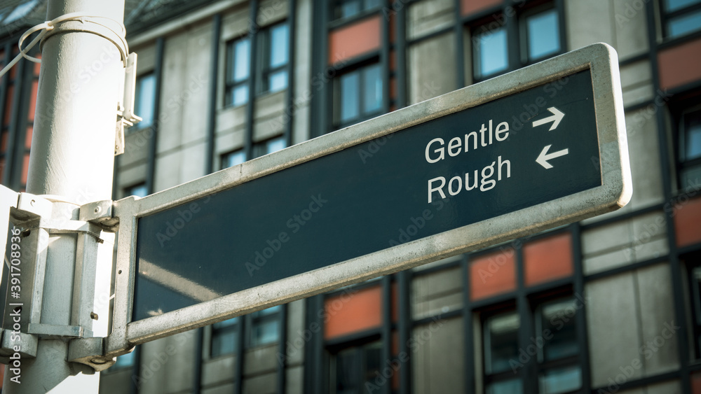 Fototapeta premium Street Sign Gentle versus Rough
