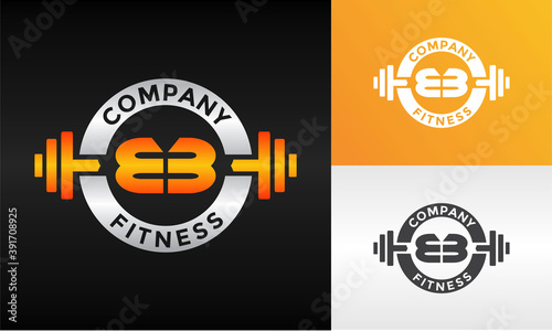 letter BB fitness emblem logo
