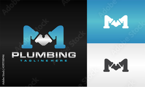 letter M plumbing logo