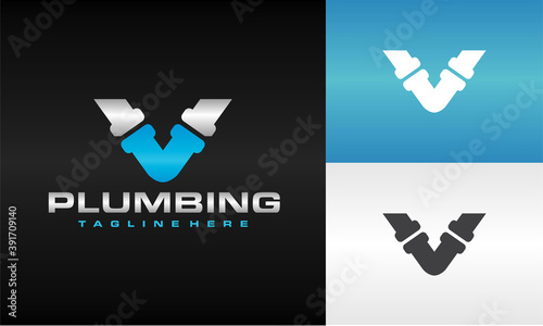 letter V plumbing logo