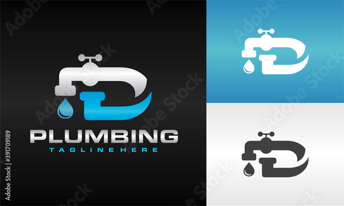 letter D water faucet logo