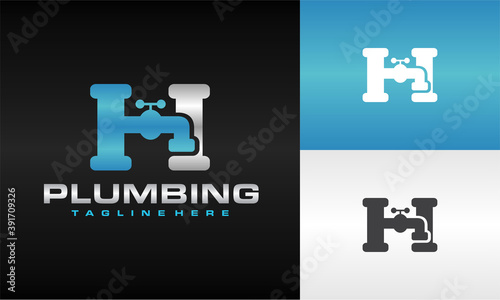 letter H water faucet logo