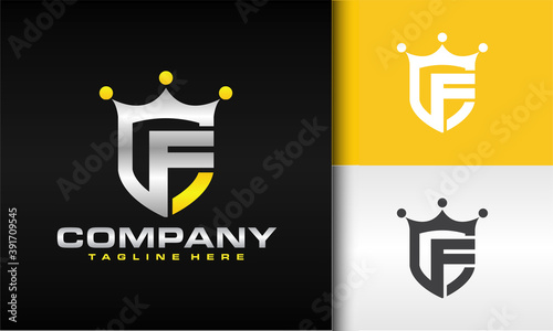 letter F shield crown logo