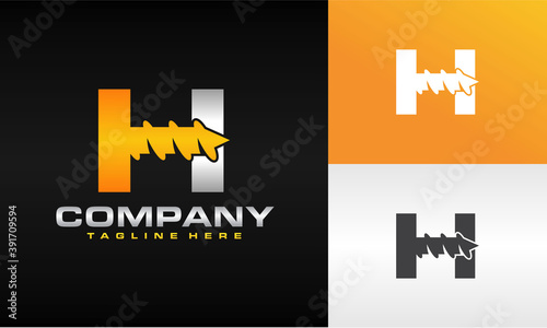 letter H drill logo