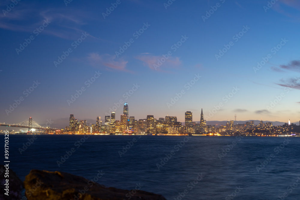 San Francisco Skyline at Dawn from Treasure Island