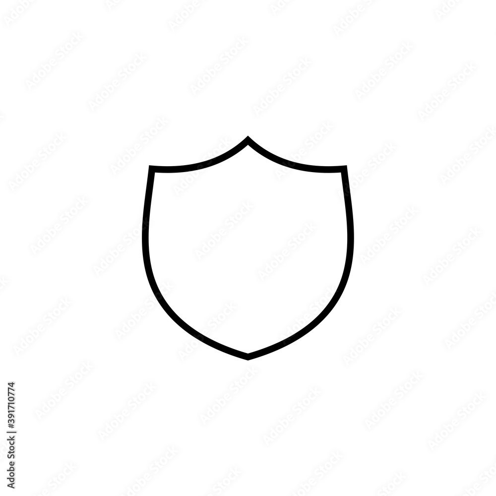 the shield icon. vector flat illustration the shield icon. vector flat illustration