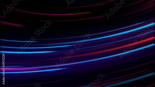 Colorful blurred light stripes in motion over on abstract background. Rainbow rays. Led Light. Future tech. Shine dynamic scene. Neon flare. Magic moving fast lines video 4k for you presentation.