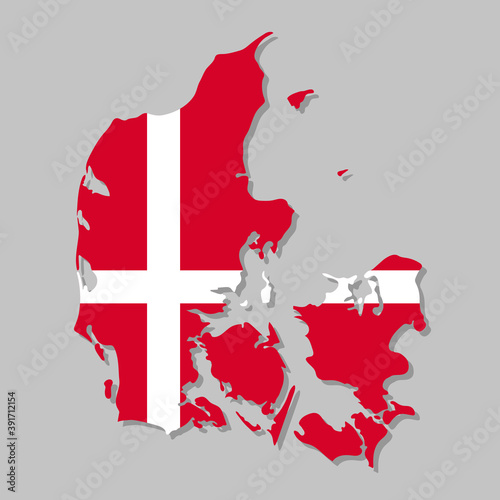 Wallpaper Mural Danish flag on the map