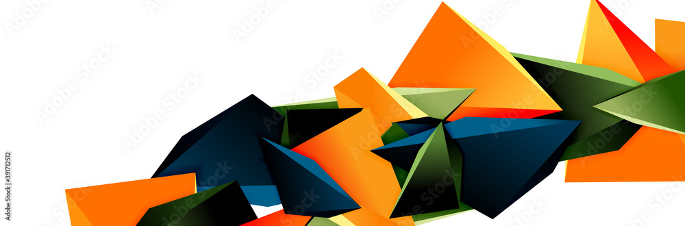 Triangle mosaic abstract background, 3d triangular low poly shapes. Geometric vector illustration for covers, banners, flyers and posters and other Triangle mosaic abstract background, 3d triangular low poly shapes. Geometric vector illustration for covers, banners, flyers and posters and other