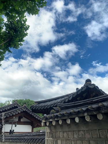 Canvas Print traditional Korean house roof (Hanok)