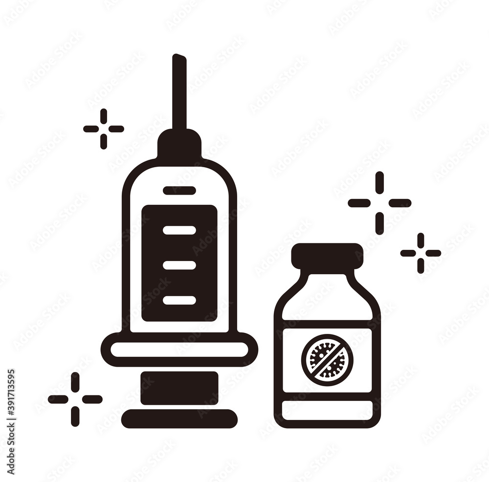 Vaccine and injection vector icon illustration ( covid-19, coronavirus vaccine) Vaccine and injection vector icon illustration ( covid-19, coronavirus vaccine)