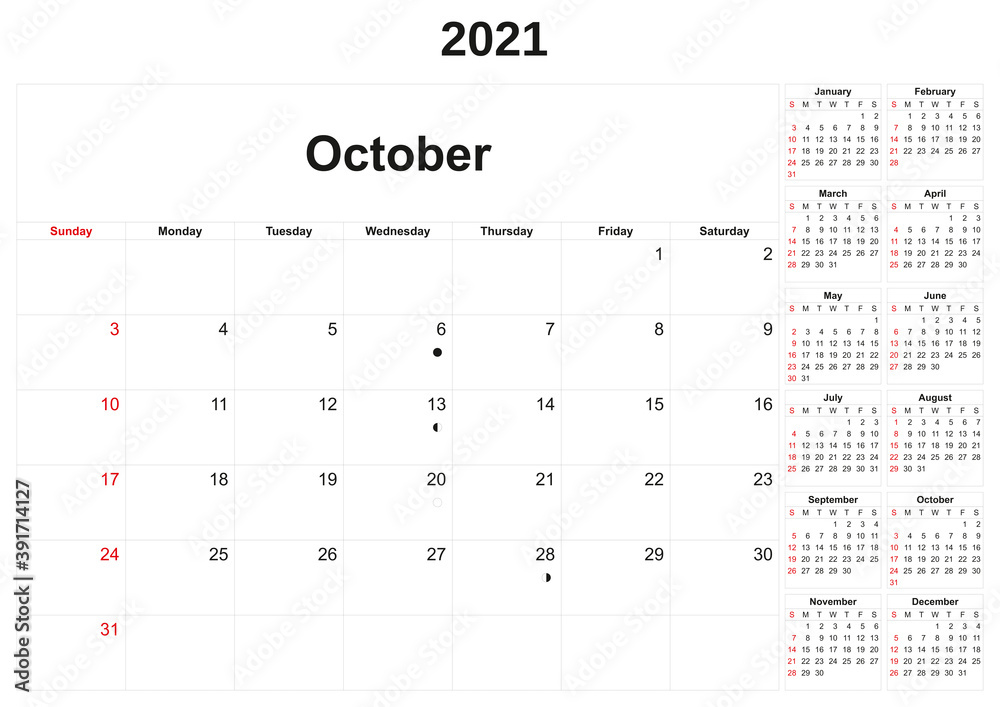 2021 Annual Calendar With White Background Stock Photo Adobe Stock 2021-annual-calendar-with-white-background-stock-photo-adobe-stock