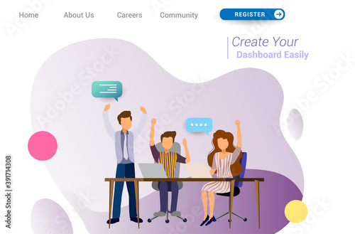 Landing page template design of teamwork concept. Modern flat design concept of web page design for website and mobile website. Easily to edit and customize. Vector illustration