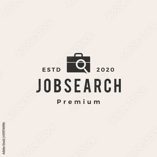 job search hipster vintage logo vector icon illustration