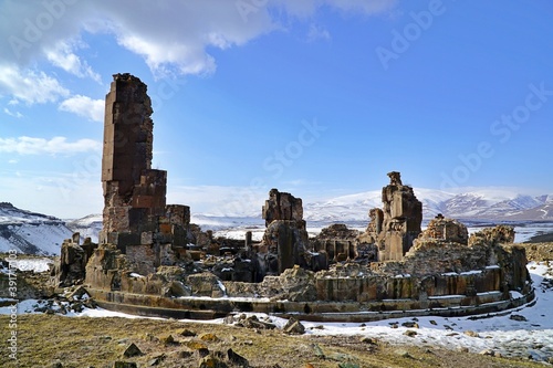 View of Ani Ruins in Kars district of Turkey in Eastern Anatolia.