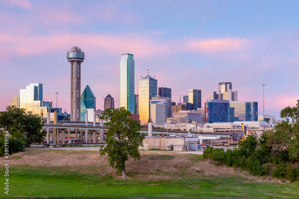 Dallas city downtown skyline cityscape of Texas USA Dallas city downtown skyline cityscape of Texas USA