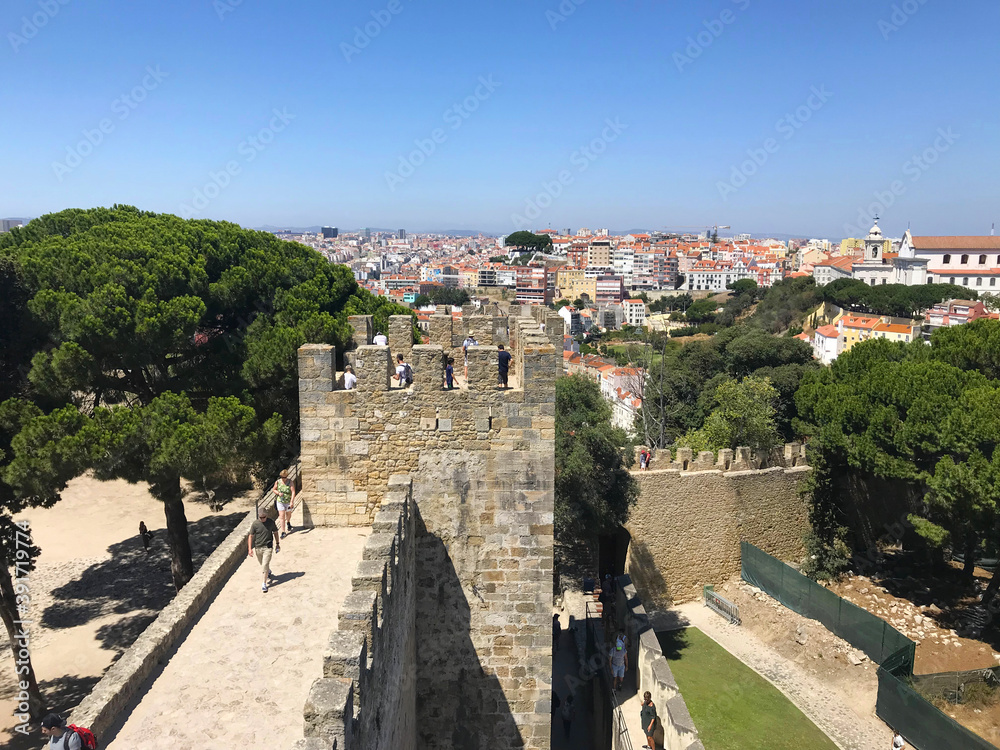 Naklejka premium Sao Jorge (St. George) Castle, Castelo de Sao Jorge aka in Lisbon Portugal