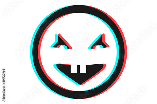 Smile or Emoji icon illustration in blue and red colors for Halloween day Free Download Smile or Emoji icon illustration in blue and red colors for Halloween day - GFXLoad