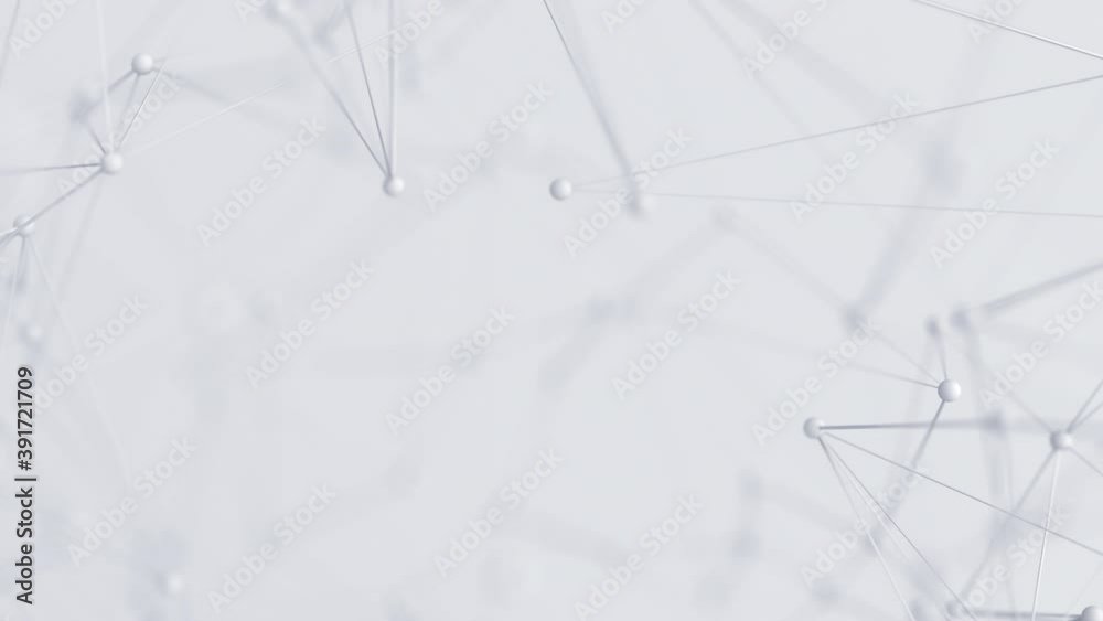 Abstract 3d render, background design, molecular structure concept, 4k animation