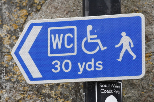 direction and distance to disabled toilets